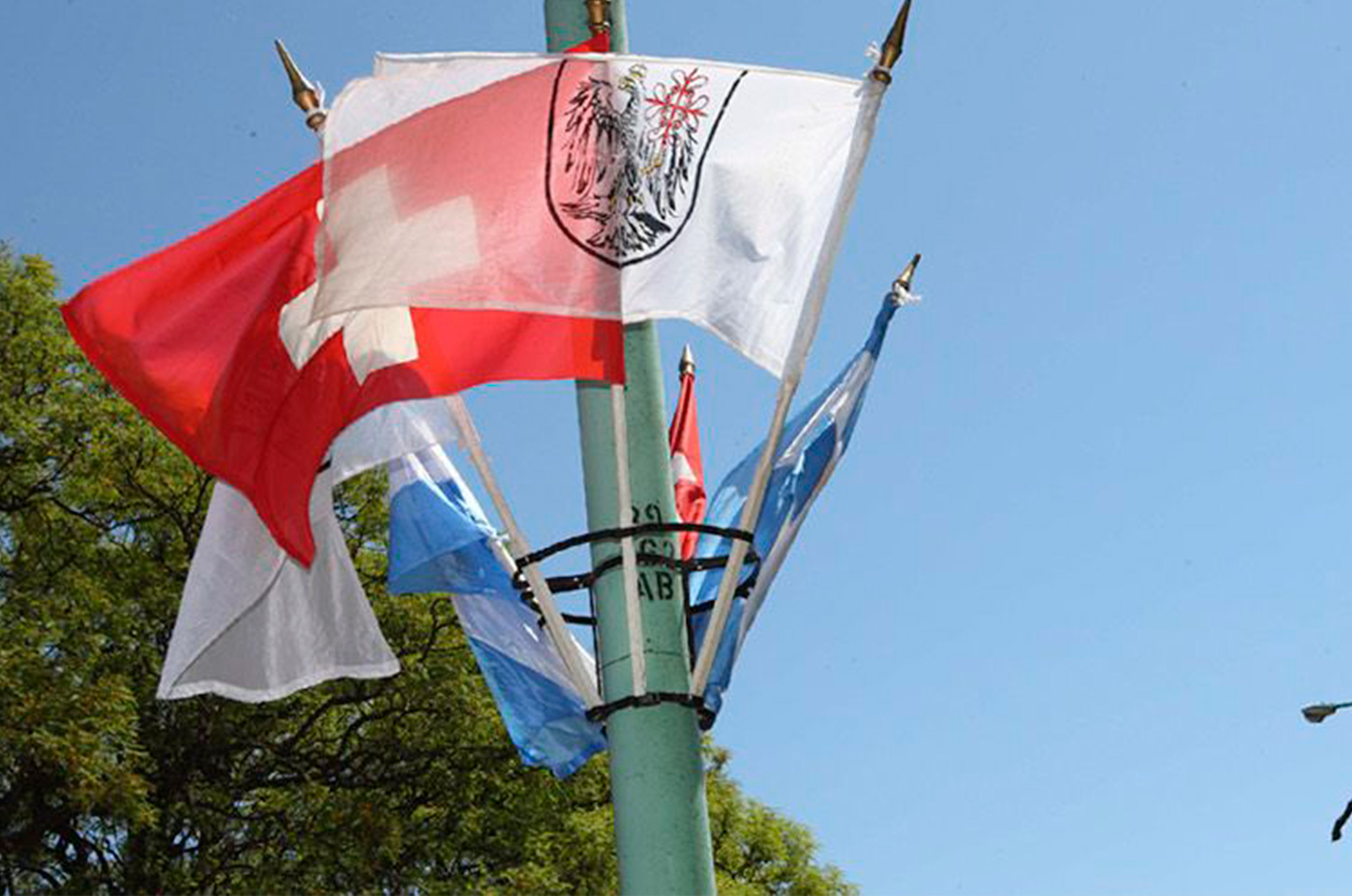 Banderas de Suiza y de Argentina.